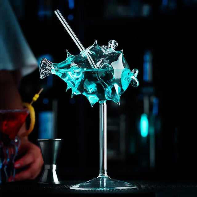 Creative Pufferfish Cocktail Glass Transparent